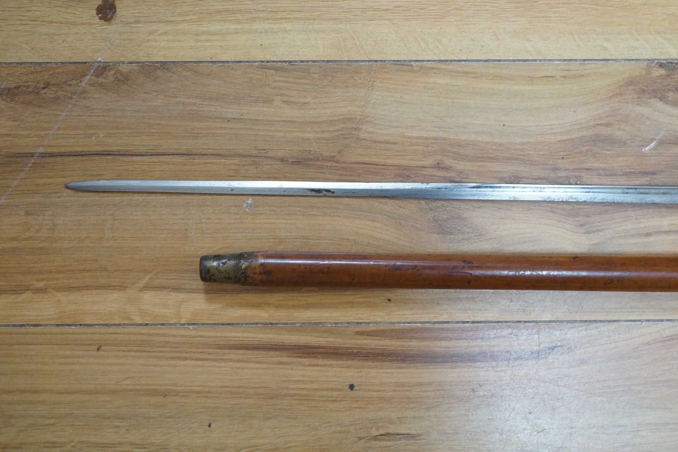 A late 19th century malacca swordstick, 90cm